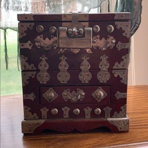 Asian wooden jewelry box